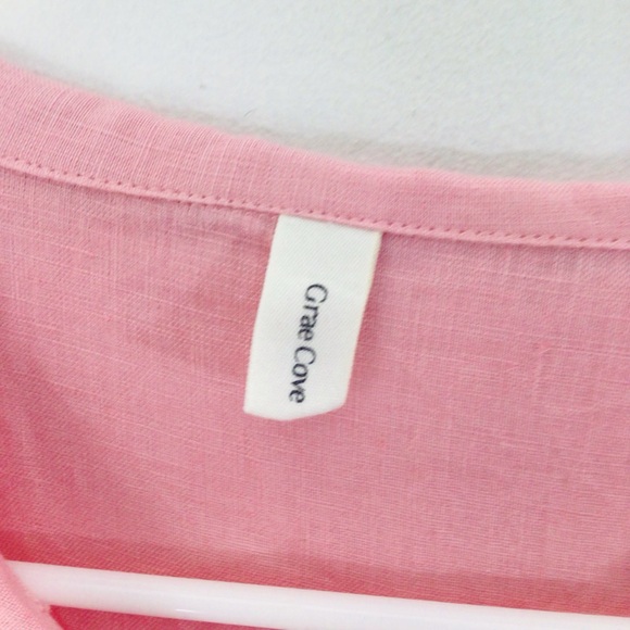 Grae Cove dress women medium pink linen - Picture 4 of 10